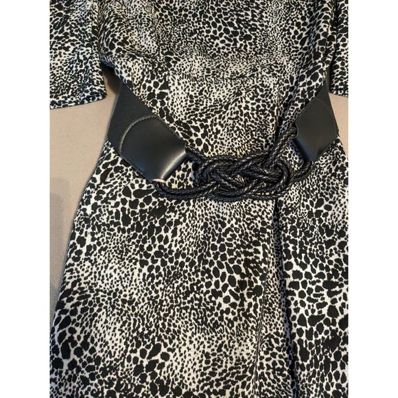 Women’s JH Jessica Howard Leopard Print Lose Sleeve Dress With Belt Size 10 - Picture 3 of 8